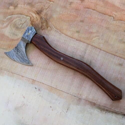 Handemade Viking Steel Damascus Hatchet Throwing Custom Hand Made Bearded Camping