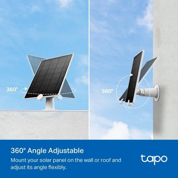 Tapo Solar Panel A200 (Compatible with MagCam C425 C420 and C400) Long-Lasting Charging Power with High-Efficiency Solar Cells IP65 Weatherproof 360° Adjustable Angle
