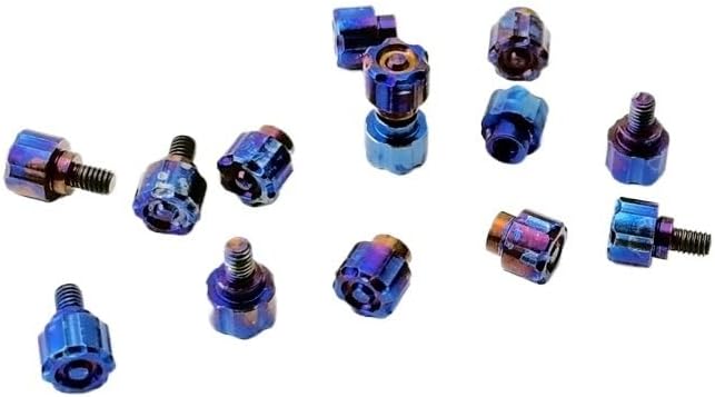 3 Sets Titanium Alloy Thumb Stud Screw Replacements are Suitable for Diameter 4MM Screw Hole(Toasted blue)