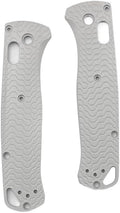 1 Pair Custom Aluminum Alloy Scales Fits for Bugout 535 CNC Non Slip Handle Patch with Stripe Pattern DIY Accessory
