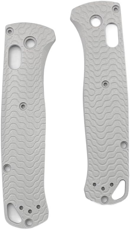 1 Pair Custom Aluminum Alloy Scales Fits for Bugout 535 CNC Non Slip Handle Patch with Stripe Pattern DIY Accessory