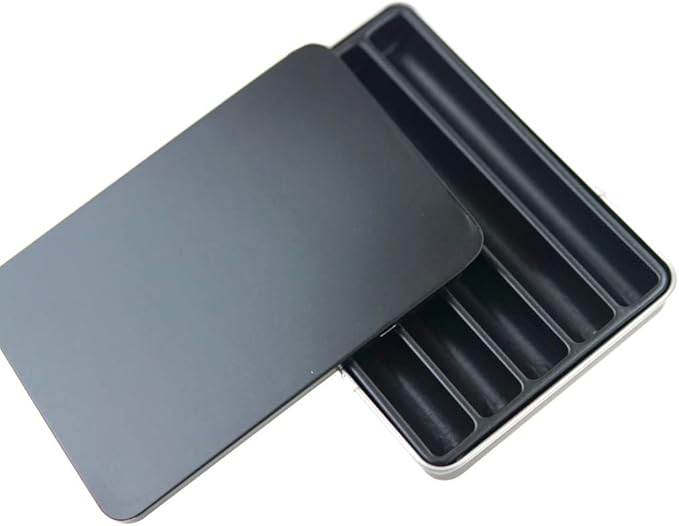 CannaAroma Midnight Black Child Resistant Slide Tin Box Small Storage Metal box 4.45 x 3.15 x 0.5'' | 12 Pack