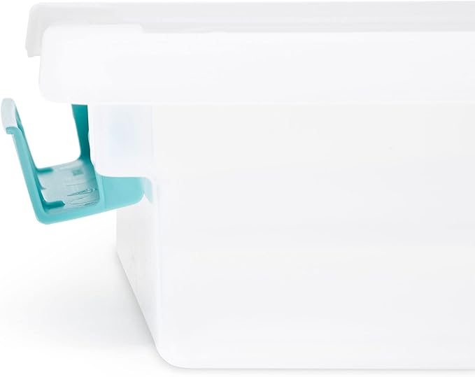 Sterilite Medium Clip Latch Lid Storage Container Tote 12 Pack and Small Clip Latch Lid Storage Container Tote 12 Pack for Home Organization