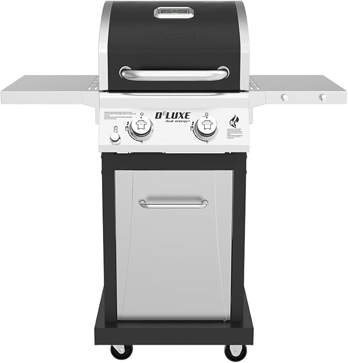 Nexgrill Deluxe 2-Burner Gas Grill with 401 SQ In Grate 28000 BTUs Stainless Steel Control Panel &amp Foldable Side Table Propane BBQ Grill for Outdoor Cooking Patios Backyards and More - 720-08