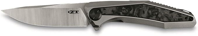 Zero Tolerance Sinkevich KVT Pocketknife 3.4 Inch CPM 20CV Stainless Steel Blade Bead Blasted and Machine Satin Finish KVT Ball-Bearing System Bead-Blasted Titanium Handle Made in USA (0470)