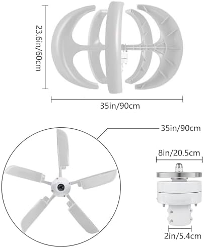 High-Efficiency 10kW Wind Turbine Generator - 5-Blade 12V/24V/48V/72V/110V/220V Power System with Controller for Home Farm RVs &amp Boats - Eco-Friendly Renewable Energy Solution