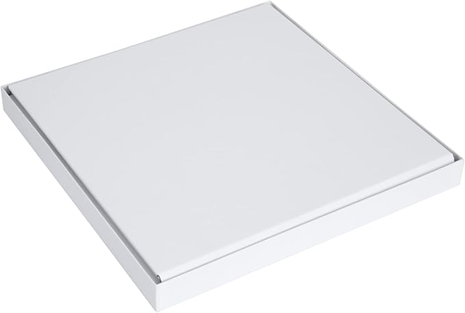 Bigso Logan Storage Box KD | Storage Cubes with Lid for Shelves and Cubical Room Organizers | Collapsible Storage Cube with Leather Handle for Organization | 12.4’’ x 12.4’’ x 12.2’’ | White
