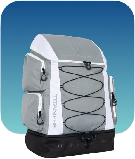 TP Titan Pickleball Backpack - Large 56L Bag for Players Fits 6 Paddles Ventilated Shoe Pocket Multiple Compartments Durable &amp Lightweight