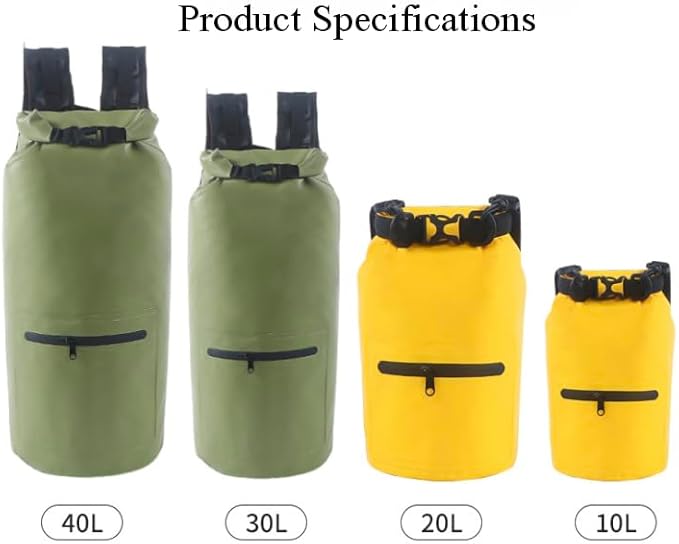 Outdoor waterproof bag there are 5L-40L five specifications with zipper roll dry bag suitable for swimming beach surfing camping and other outdoor sports (Grey 40L)