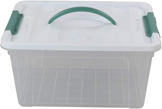 Gloreen 14 Quart Clear Storage Bins with Lid and Handle Multipurpose Stackable Plastic Storage Latches Box/Containers