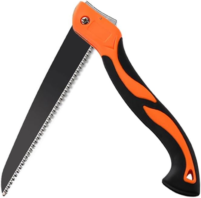 Folding Hand Saw for Wood Cutting 11 Inch Woodworking Bushcraft Camp Small Handheld Trimming Tree Limb Tree Trimmer Saw with Ergonomic Non-Slip Handle DesignQuality SK-5 Steel