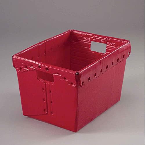 Global Industrial Postal Mail Tote Without Lid Corrugated Plastic Red 18-1/2x13-1/4x12 Lot of 10