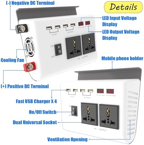 100W Solar Panel Kit with 4000W Inverter 50A Charge Controller Off-Grid Solar Power System for Home Backup &amp Outdoor Use 12V to 110V/220V Solar Inverter Kit