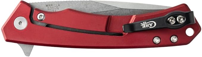 Case XX WR Pocket Knife Marilla EDC S35VN Drop Point Blade Red Anodized Aluminum Handle W/Clip #25881 (MARILLA) 4 3/4 Inches Closed