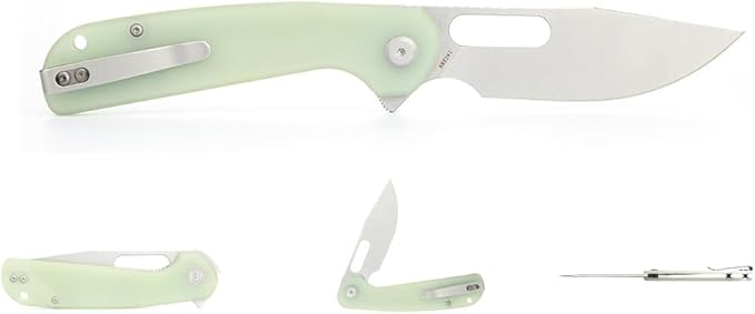 LIONGMAH Folding Pocket Knife 3.75 BladeG10 Handle Liner Lock Reversible Pocket Clip for Everyday Carry Outdoor Activities Perfect Tool for Camping Hunting Survival (Left-handed version)