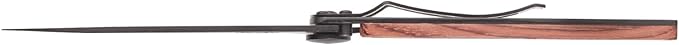 deejo - 27G Folding Pocket Knife with Belt Clip - Art Déco Design 2.95-Inch Stainless Steel Blade Black Titanium Finish Coral Wood Handle - Lightweight EDC for Home Work and Outdoor Use