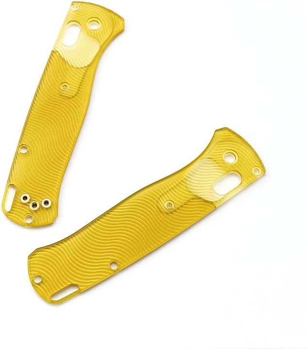1 Pair Custom Utem Scales Fits for Benchmade Bugout 535 Clear Yellow PEI Handle Patch
