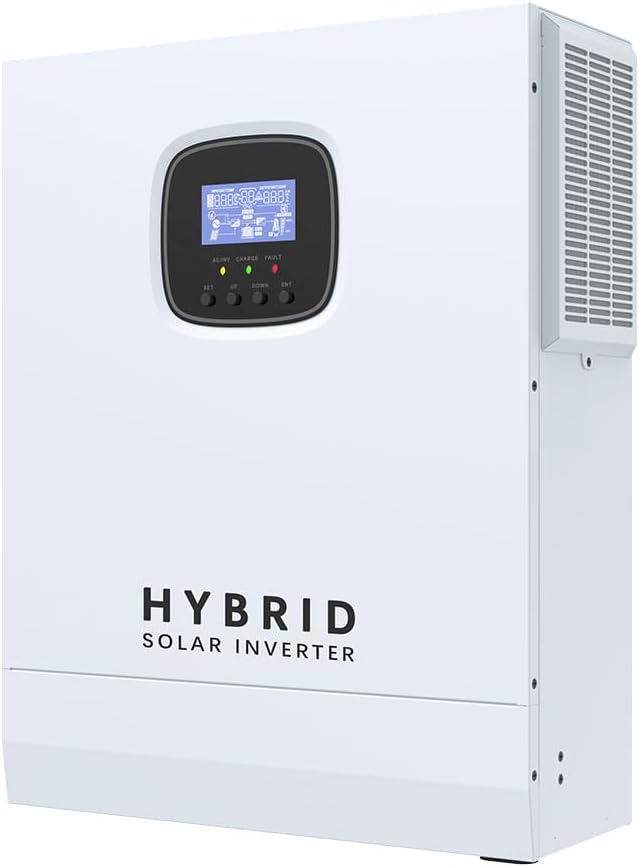 Y&ampH 5000W Hybrid Solar Inverter AC 120V to DC 48V UL1741 Battery-Free Operation Supported with 80A MPPT Charging 6000W PV Input 11kW Peak Lithium/Lead-Acid Compatible for Home RV Off-Grid
