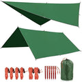 REDCAMP Hammock Rain Fly Camping Tarp Waterproof 10x10ft Lightweight Backpacking Rain Tarp Shelter for Hiking Outdoor Green