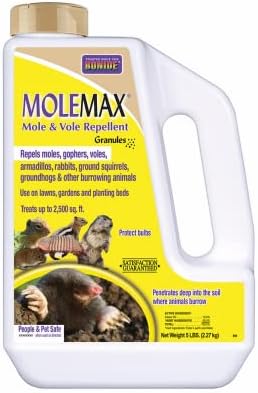 Bonide 6914 Molemax Lawn &amp Garden Mole &amp Vole Repellent Granules 5 Lbs. Ready-to-Use - Quantity 4
