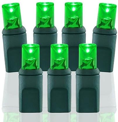 Pro Christmas LED Christmas Lights – 100 Count Wide Angle Conical String Lights – Professional Grade Indoor/Outdoor Commercial Holiday Light Set for Trees Bushes &amp Décor – Green