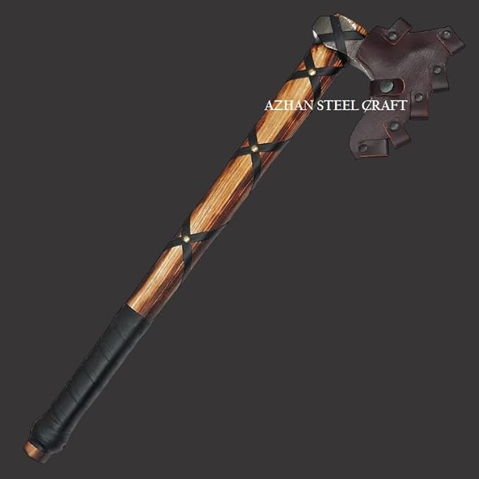 Hand-Forged High Carbon Steel Norse Viking Axe - Handcrafted Ash Wood Handle Perfect Viking Gift for Men.