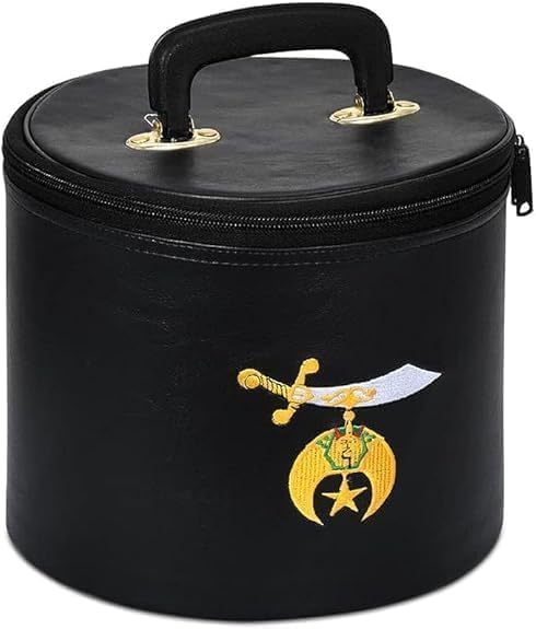 Masonic Regalia Master Masons Shriners Fez Case - 100% Synthetic Leather Black