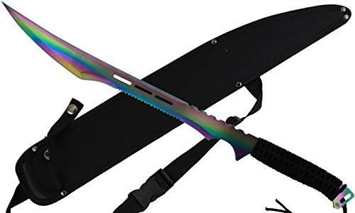 Fantasy Fixed Blade Machete with Nylon Carrier. for Camping Collections Outdoor Sports Gifts