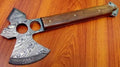 Axe Damascus Steel 14 Rose Wood Handle Axe/Hand Forged Woodsman Axe