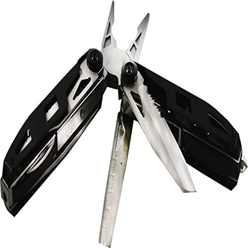 INTBUYING Stainless Steel Multifunctional Outdoor Tool Pliers Portable Equipped with Durable Nylon Bag Multitool Pliers Pocket Knife for Outdoor Camping Hiking