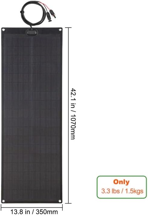 Lensunsolar 55W 12V ETFE Black Flexible Solar Panel PERC Mono Solar Cells Ultrathin Ultra Lightweight for Campers RVs BoatsCamping Tent