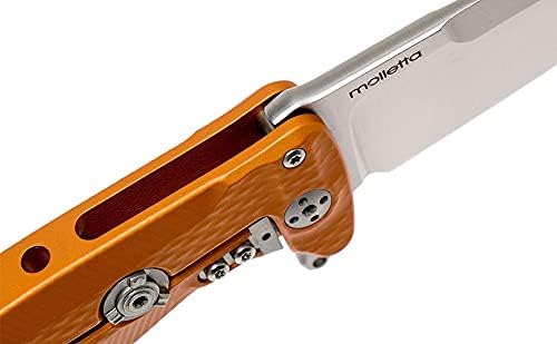 Lion Steel SR22A Sleipner Frame Lock Folding Pocket Knife - Machined Aluminum Handle IKBS Ball Bearing System Dual Carry Clip (Orange Handle Satin Blade) one Size