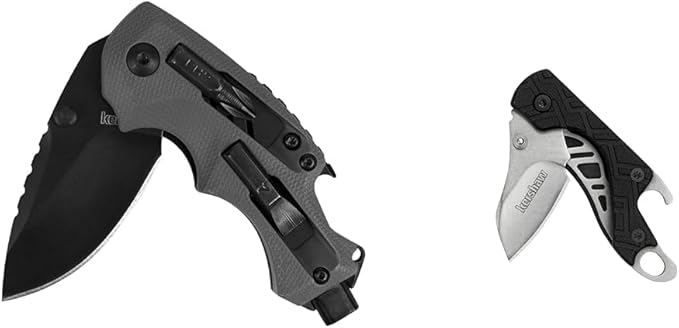 Kershaw Shuffle DIY Compact Multifunction Pocket Knife (8720) 2.4 Inch 8Cr13MoV Steel Blade 3.5 oz.Gray &amp Cinder Multi-Function Folding Pocketknife (1025) 1.4 Inch 3Cr13 Stonewashed Blade