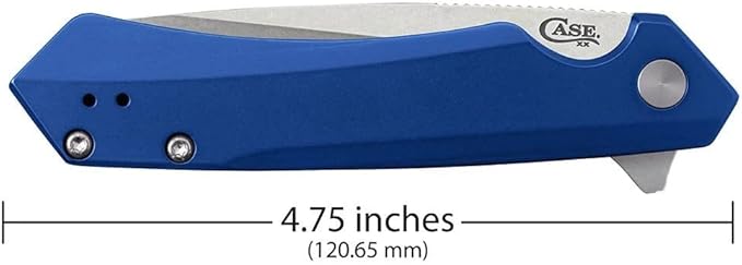 Case XX WR Pocket Knife Kinzua EDC S35VN Tanto Blade Blue Anodized Aluminum Handle W/Clip #64663 (KINZUA) 4 3/4 Inches Closed