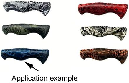 RECHERE 2pcs Knife Handle Scale Slabs Grips G10 Damascus Pattern Black Blue Knives Sword Gun Making Material 130X43X8mm