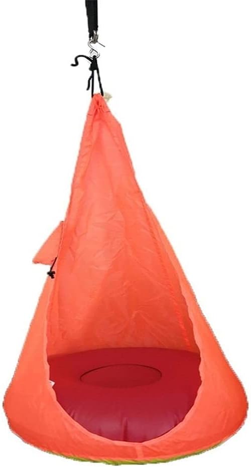 Portable Hammock Portable Home Child Hammock Chair Kids Swing Pod Single Person Outdoor Indoor All Season Hanging Seat for Backpacking Beach (Color : Orange)