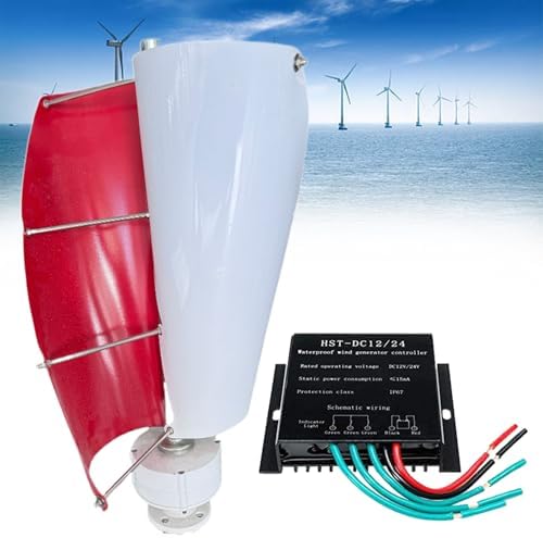 12000W Wind Turbine Generator Kit with MPPT Controller - 12V/24V/48V Helical Magnetic Levitation Windmill for Home &amp Street Lighting - Efficient Blue 24V Energy Solution