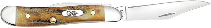 Case WR XX Pocket Knife Indian Sambar Stag Peanut Item #048 - (5220 SS) - Length Closed: 2 7/8 Inches