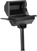 Ash &amp Ember Park-Style Grill/Smoker 260 Sq In Charcoal Grill with Cover 17.5x11.5 Grate Side Shelf for Food Prep Single Post Permanent Park-Style Grill for Outdoor Backyard BBQ