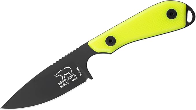 White River Model 1 Pro Hi-Vis Handle Black Coated Blade