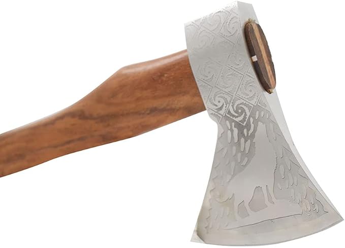Medieval Warrior Custom Handforged Handmade Tomahawk Viking Tomahawk Axe-Camping Axe-Hunting Axe. (Wolf)