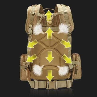 Tactical Backpack 55L with Built-up 3 MOLLE Bags Rucksacks for Travelling