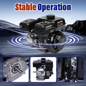 7.5 HP 4 Stroke Gas Engine 210CC Pull Start Petrol Engine Replaces Compatible for Honda GX160 Air Cooled Single Cylinder OHV Gas Engine Motor for Cleaning Machines (Black)