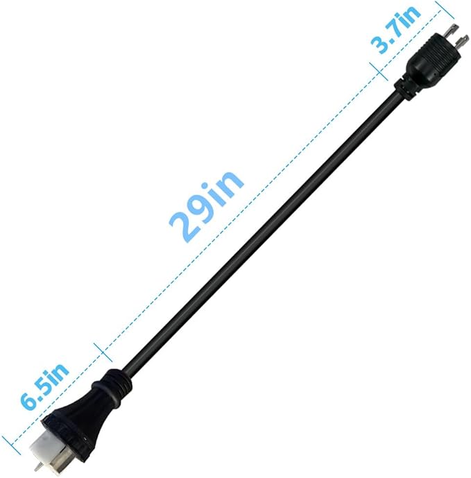 NEMA 3ft L14-30P to 50A SS2-50R with Locking Ring 120V/240 30 Amp 4 Prong Male to 4 Prong Twist Lock Receptacle Generator RV Marine Shore Boat Power Cord Adapter