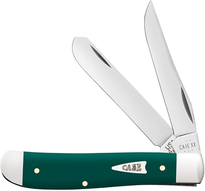 Case XX WR Pocket Knife Mini Trapper Spruce Green Synthetic Item #64531 (4207 SS) Length Close: 3 1/2 inches