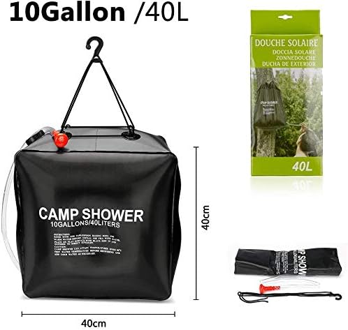 Portable Outdoor Shower - Camp Shower 10 Gallon Capacity - Outdoor Solar Shower with Hose and Shower Head