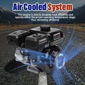7.5 HP 4 Stroke Gas Engine 210CC Pull Start Petrol Engine Replaces Compatible for Honda GX160 Air Cooled Single Cylinder OHV Gas Engine Motor for Cleaning Machines (Black)