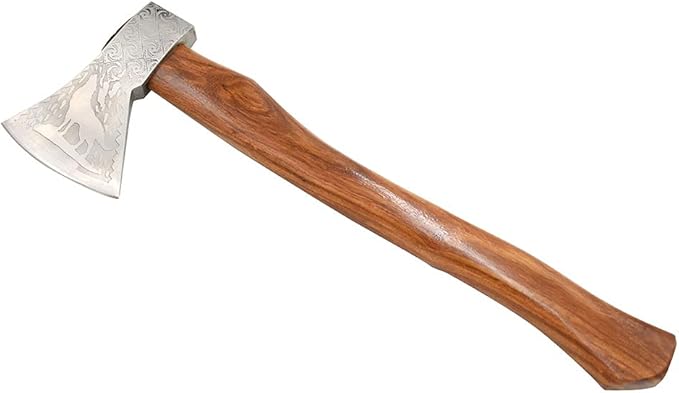 Medieval Warrior Custom Handforged Handmade Tomahawk Viking Tomahawk Axe-Camping Axe-Hunting Axe. (Wolf)