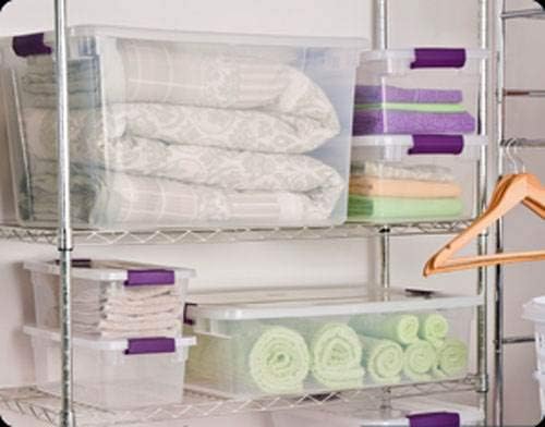 Sterilite Storage Solution with 106 Quart Clear Tote w/Latching Lid 4 Pack and 66 Quart Clear Tote w/Latching Lid 6 Pack