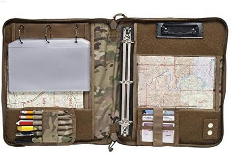 Tactical Notebook Covers | Detachable Flexible 3-Ring Attachment 2 Sizes: for Holding 4.25 x 8” OR for Holding 8.5 x 11” Paper | Optional Vinyl Page Protector Envelopes | with Hook Fastener Backing